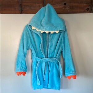 Kids blue dinosaur robe with tail